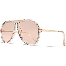 Amazon.com: GUVIVI Oversized Aviator Sunglasses for Women Men 2026 70s Retro Gold Metal Sun Glass... | Amazon (US)