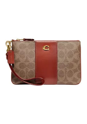 COACH Women's Small Wristlet in Signature Canvas | Belk
