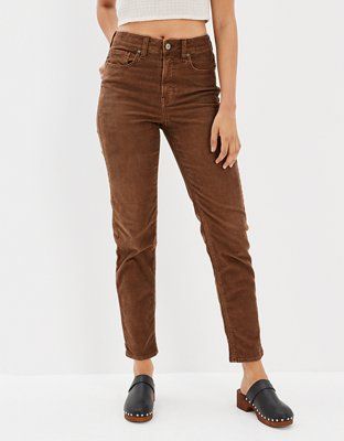 AE Stretch Corduroy Mom Straight Jean | American Eagle Outfitters (US & CA)