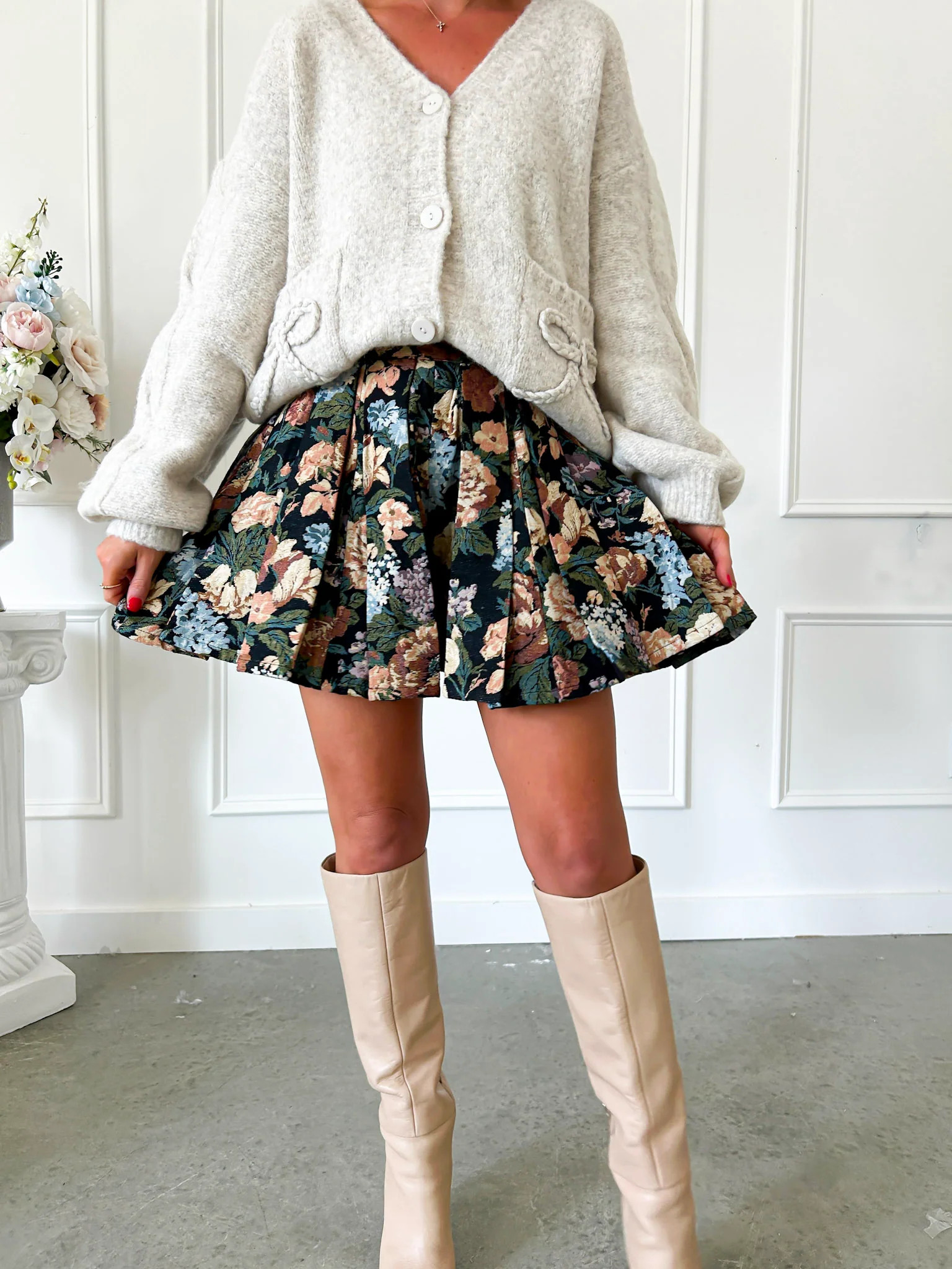Petals After Dark Jacquard Floral Shorts | Flourish in Frills