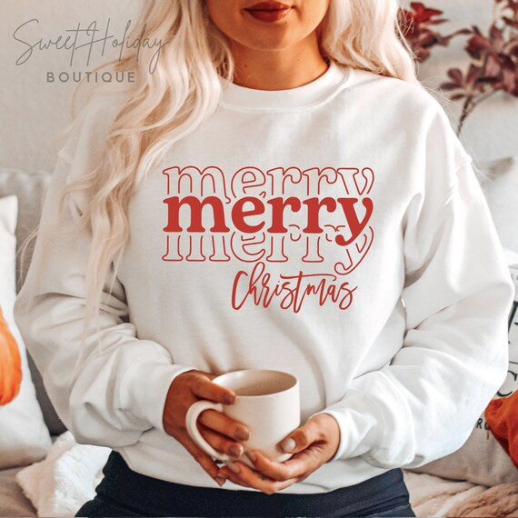 Merry Merry Christmas Sweatshirt Merry Christmas Sweatshirt | Etsy | Etsy (US)