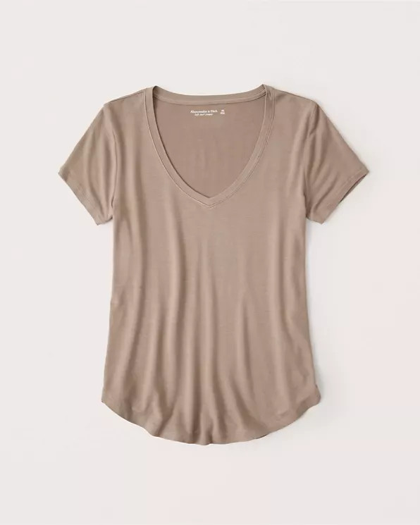 Drapey V-Neck Tee | Abercrombie & Fitch (US)