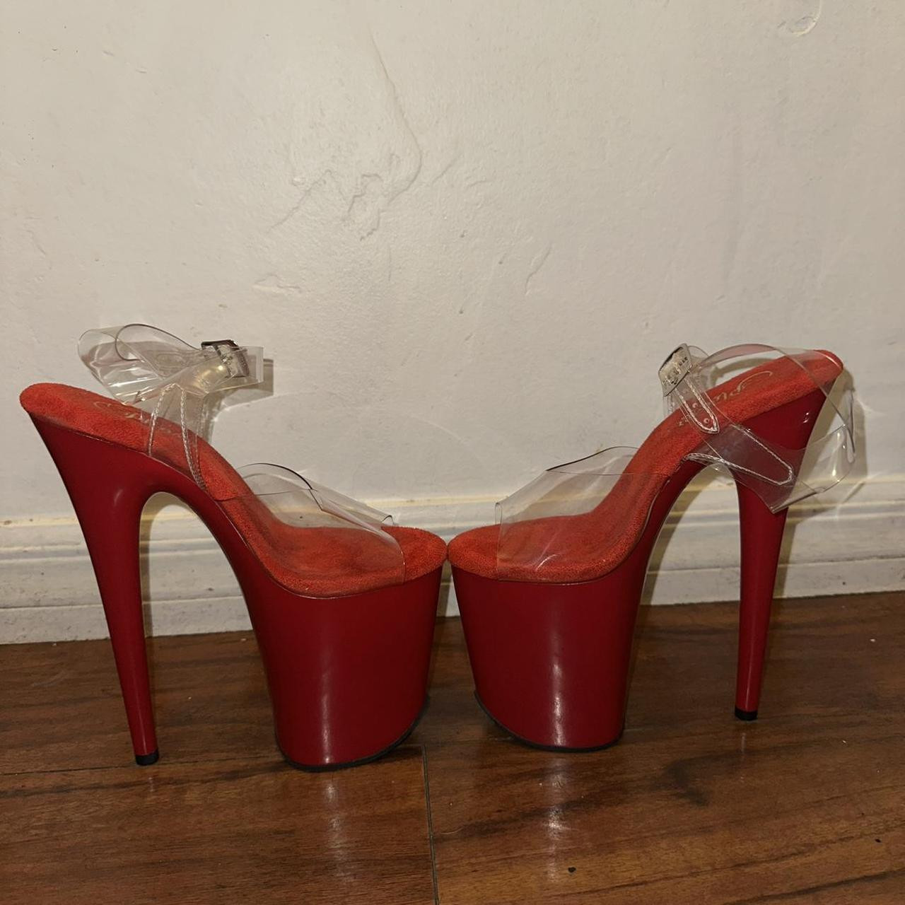 Pleaser Women's Pumps - Red - US 6 | Depop US