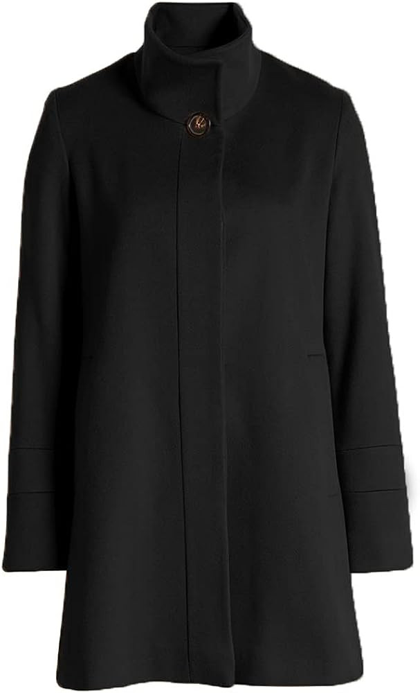 Women's Stand Collar Overcoat Hidden Button Artificial Wool Coat Winter Casual Mid Long Outwear Jack | Amazon (US)