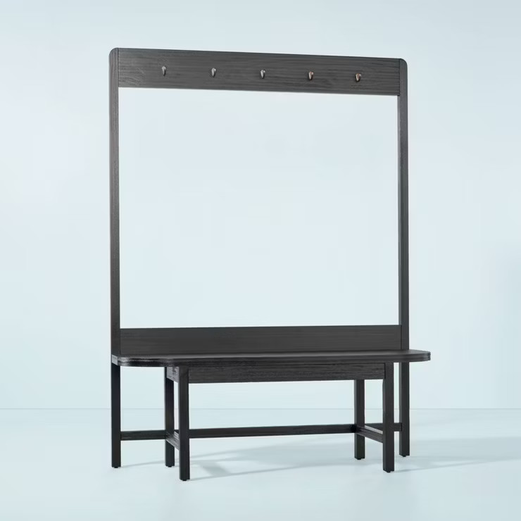 Wood Entryway Bench & Hall Tree - Black - Hearth & Hand™ with Magnolia | Target