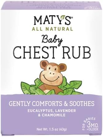 Maty's All Natural Baby Chest Rub - Petroleum Free - Made with Soothing Lavender and Chamomile - ... | Amazon (US)