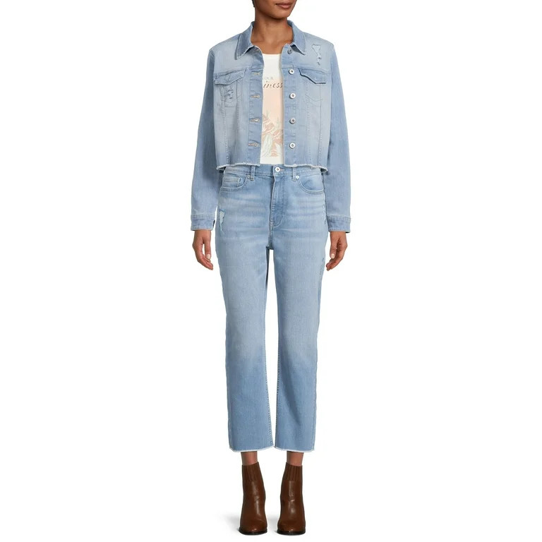 Time And Tru Women’s Cropped Denim Jacket | Walmart (US)