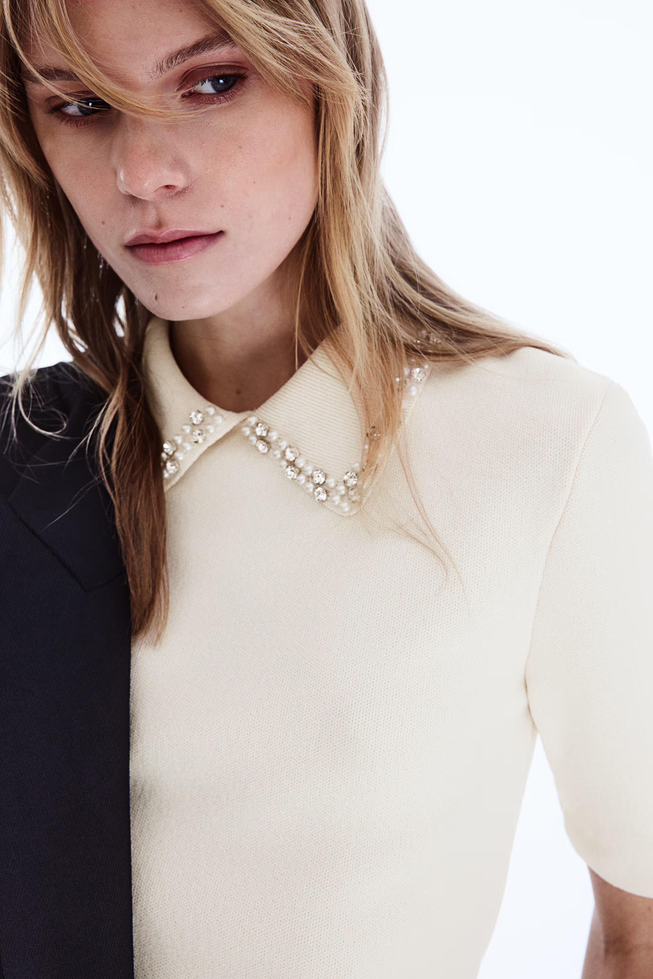 Top in maglia con colletto decorato | H&M (FR, IT, ES, PT, BE)