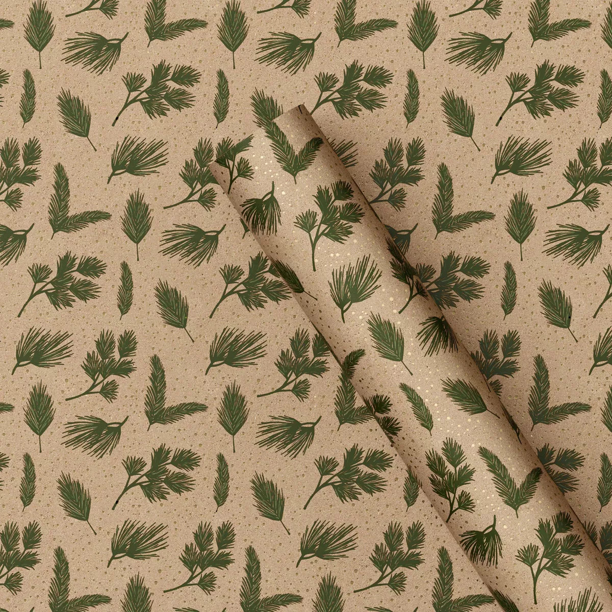 25 sq ft Pine Sprigs Christmas Gift Wrap Brown - Wondershop™ | Target