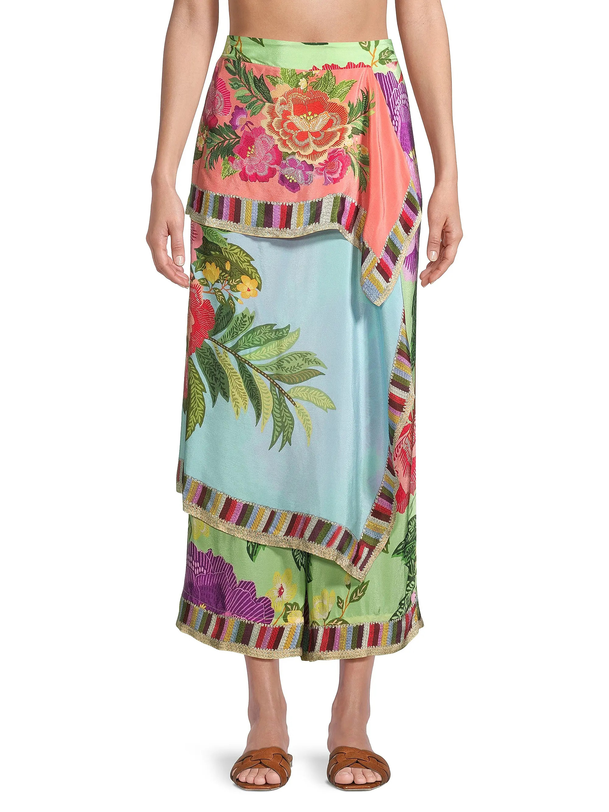 Flower Scarves Cotton Layered Pants | Saks Fifth Avenue