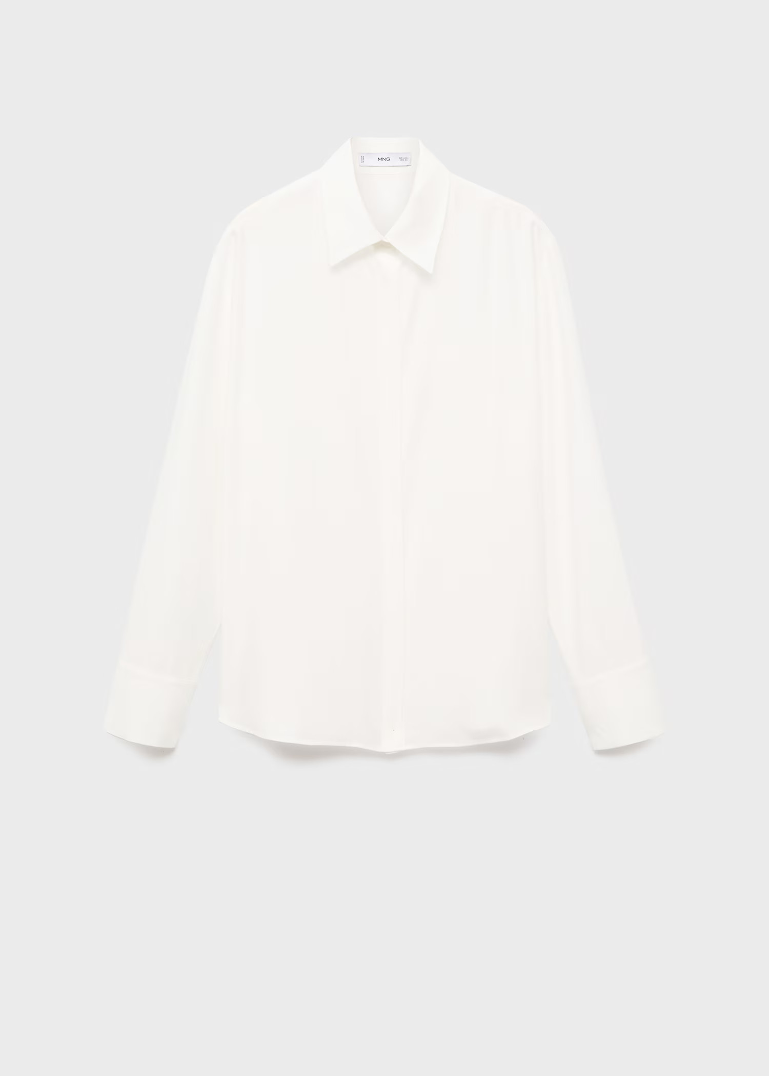 Lyocell shirt with hidden buttons - Women | MANGO United Kingdom | MANGO (UK)