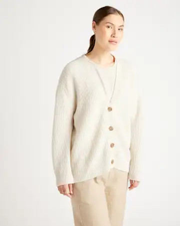 Mongolian Cashmere Boyfriend Cardigan Sweater | Quince
