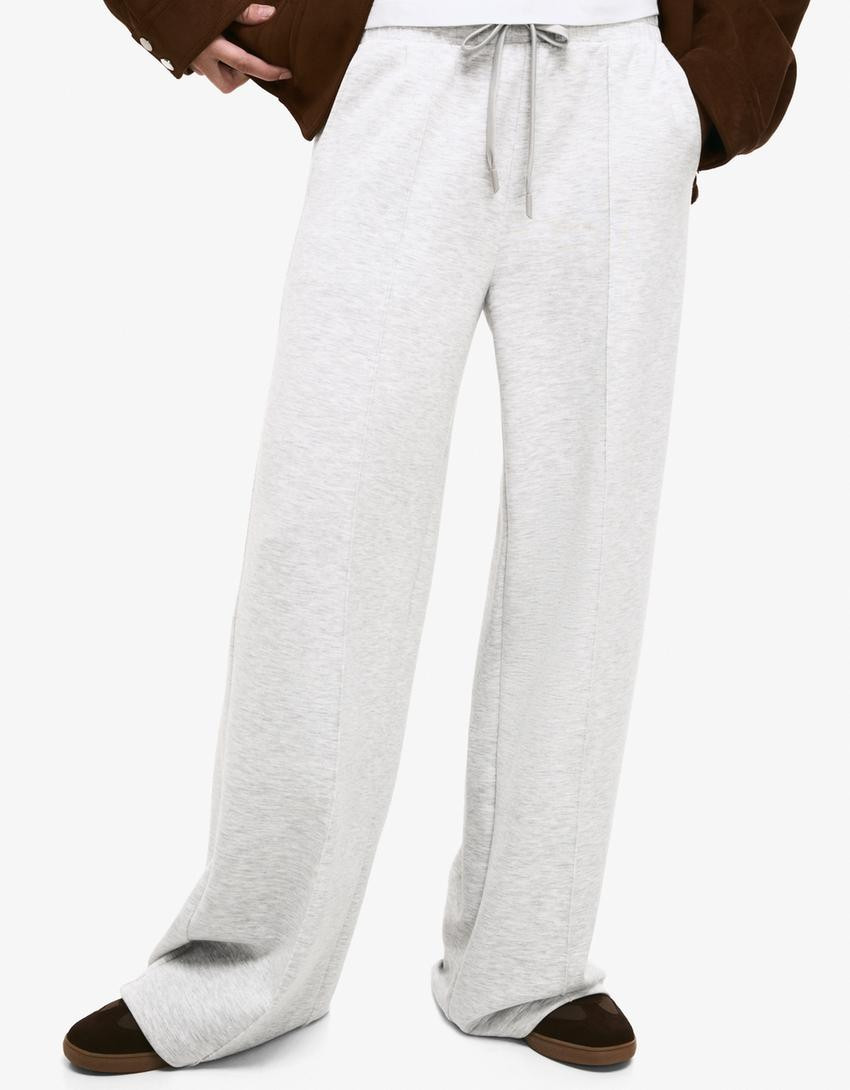 Soft touch wide-leg trousers - Trousers - Women | Bershka GB