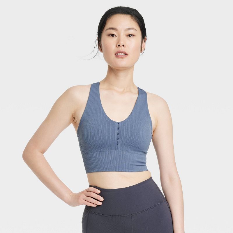 Women's Medium Support V-Neck Seamless Sports Bra - All in Motion™ | Target