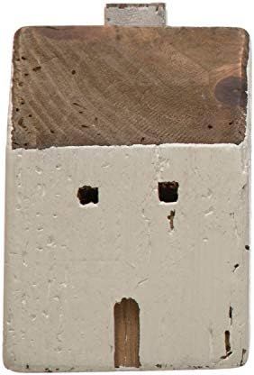 Creative Co-Op 4" Square x 6" H Reclaimed Wood House, Natural & White (Each One Will Vary) Figure... | Amazon (US)