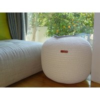 Macrame Cord Crochet Stuffed Pouffe Ottoman Pouf, Bean Bag, Floor Cushion, Home Decor, Pillow, Stool, Footstool 46 Colors Available | Etsy (US)