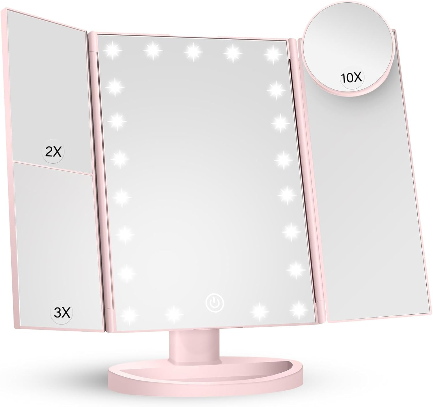 HUONUL Makeup Mirror Vanity with Lights, 2X 3X 10X Magnification, Lighted Mirror, Touch Control, ... | Amazon (US)