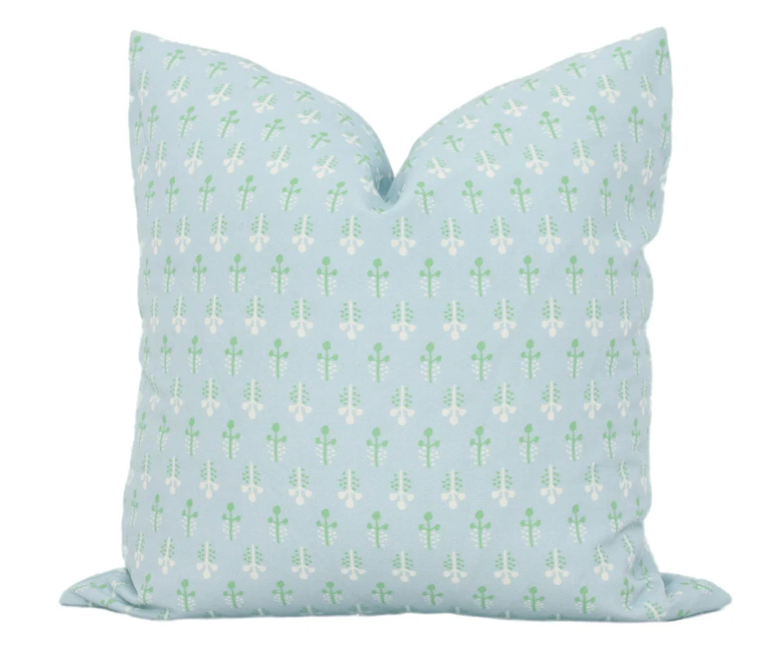 Soft blue and green Lance Motif Decorative Pillow Cover, Throw Pillow, Accent Pillow, Pillow Sham... | Etsy (US)