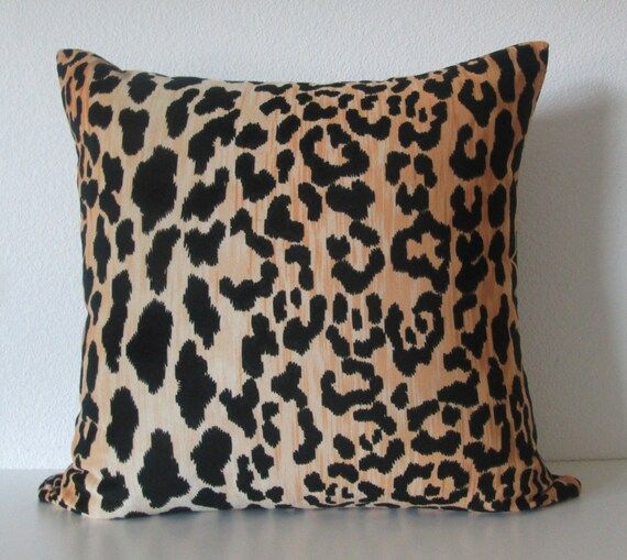 Ballard Designs Serengeti velvet leopard cheetah animal print gold black decorative pillow cover | Etsy (US)