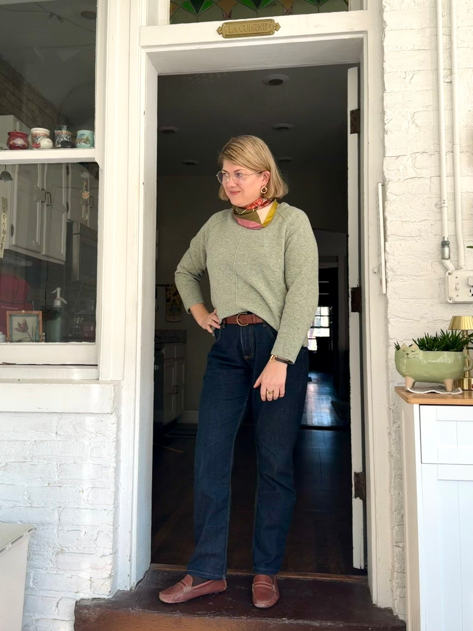 Friday casual but put together because I’ve got external meetings today but let’s be honest, I’d be wearing this anyway. 🤍 Jeans are Dearborn Denim. Earrings are from a Paris flea market. Bracelet from Kareca (Seville souvenir). Close matches linked when possible. 

#LTKMidsize #LTKOver40