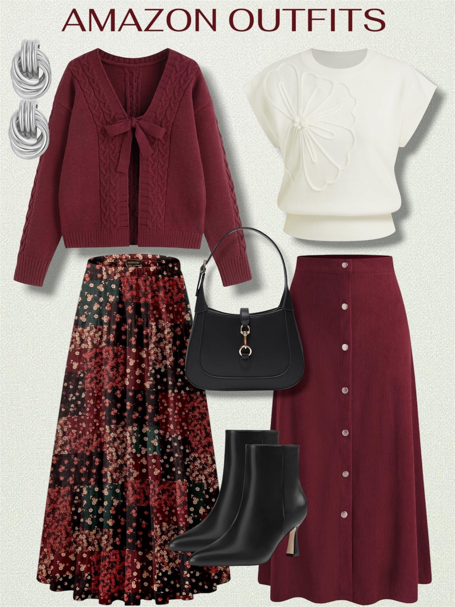 Amazon outfits perfect for fall and winter. Love the burgundy shade this time of the season. 


Holiday outfits, burgundy outfits,