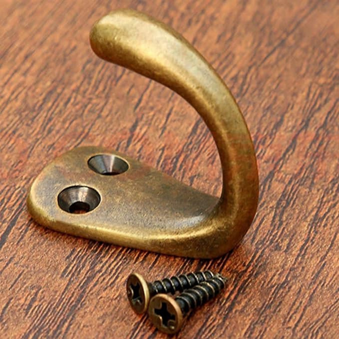 RZDEAL 3PCS Antique Brass Coat and Hat Hook Brass Classico Wall Hanging for Bath Stands Clothes H... | Amazon (US)