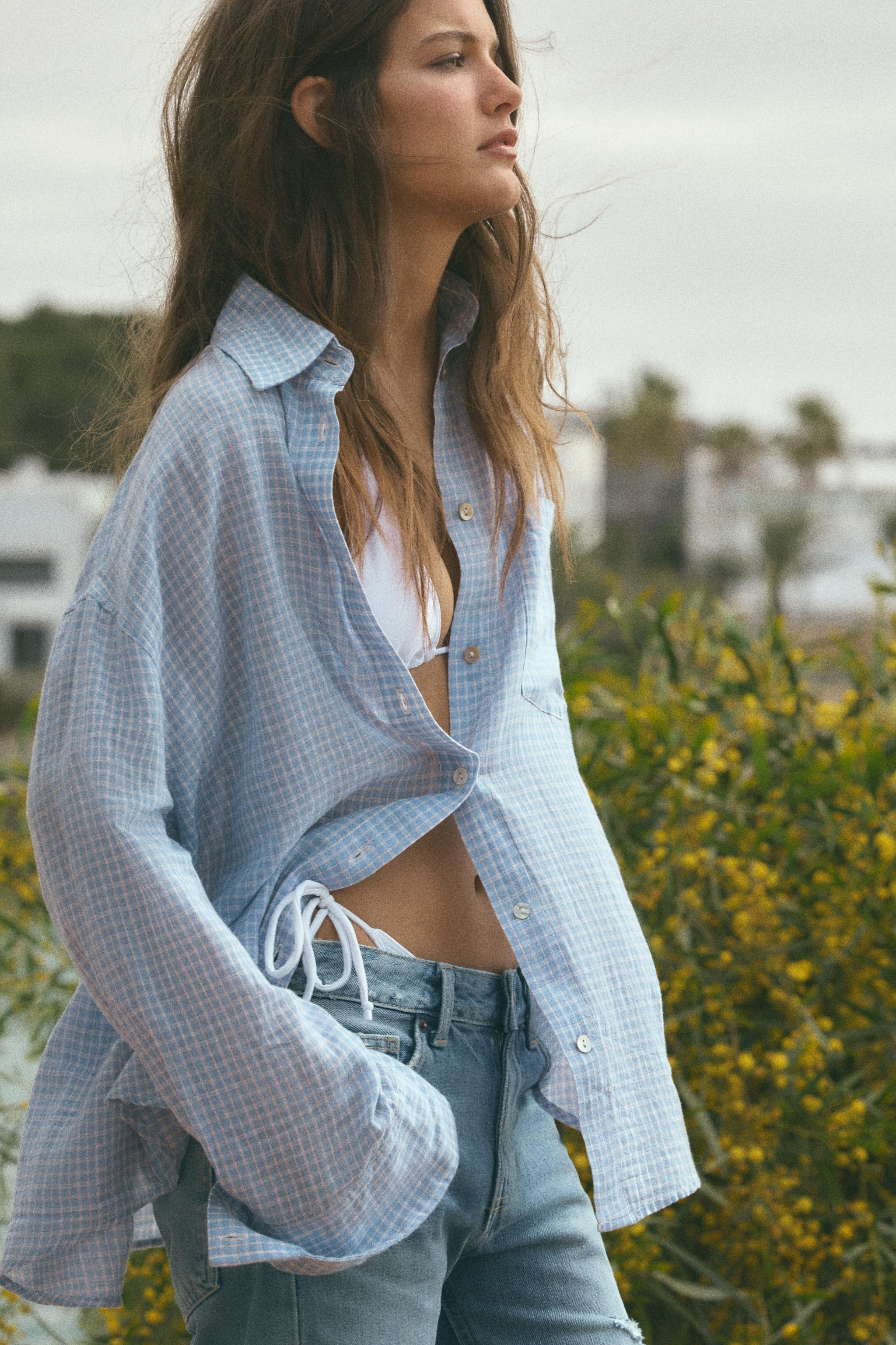 OVERSIZE GAUZE SHIRT WITH POCKET | Zara UK
