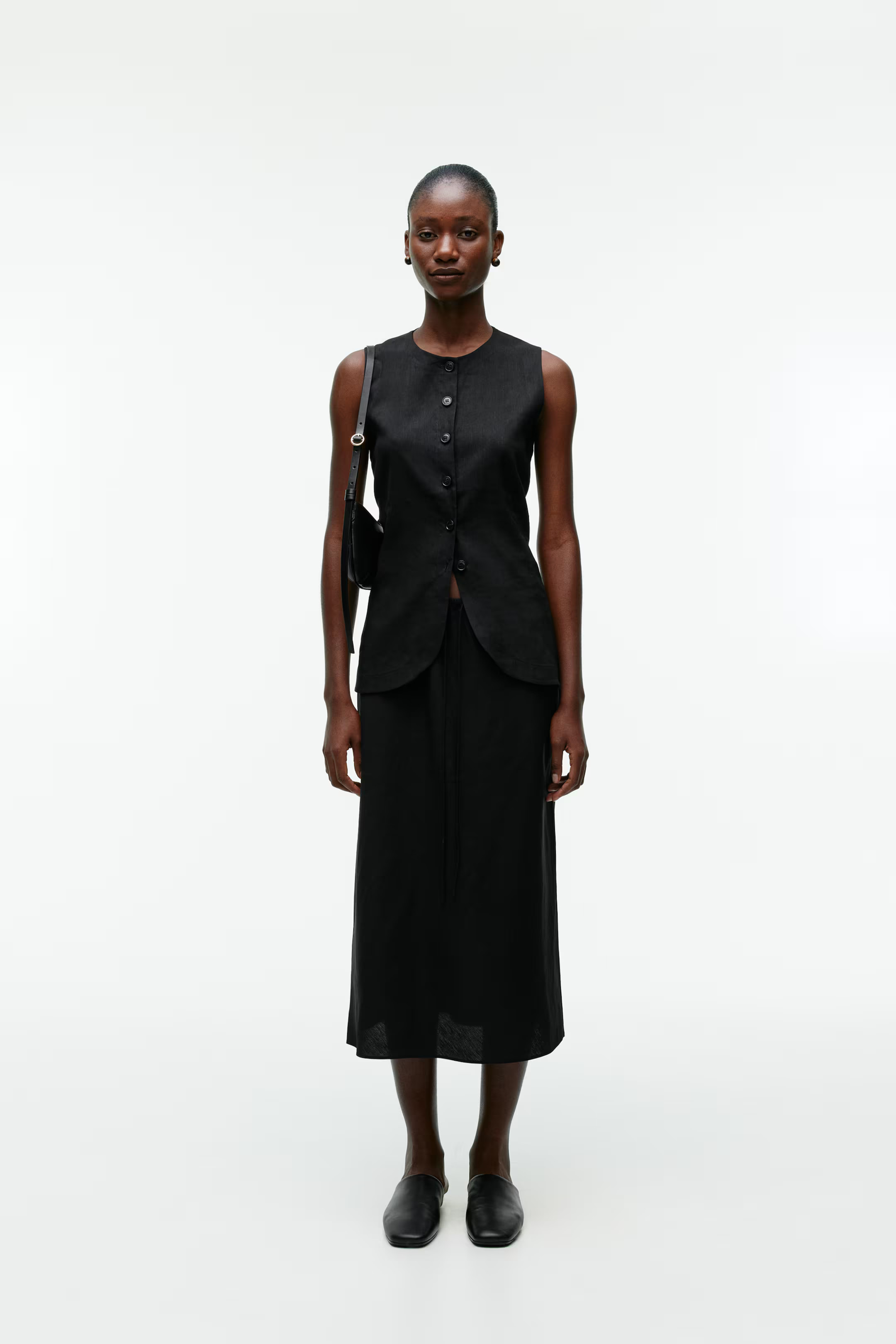 Drawstring Linen-Blend Skirt | H&M (UK, MY, IN, SG, PH, TW, HK)