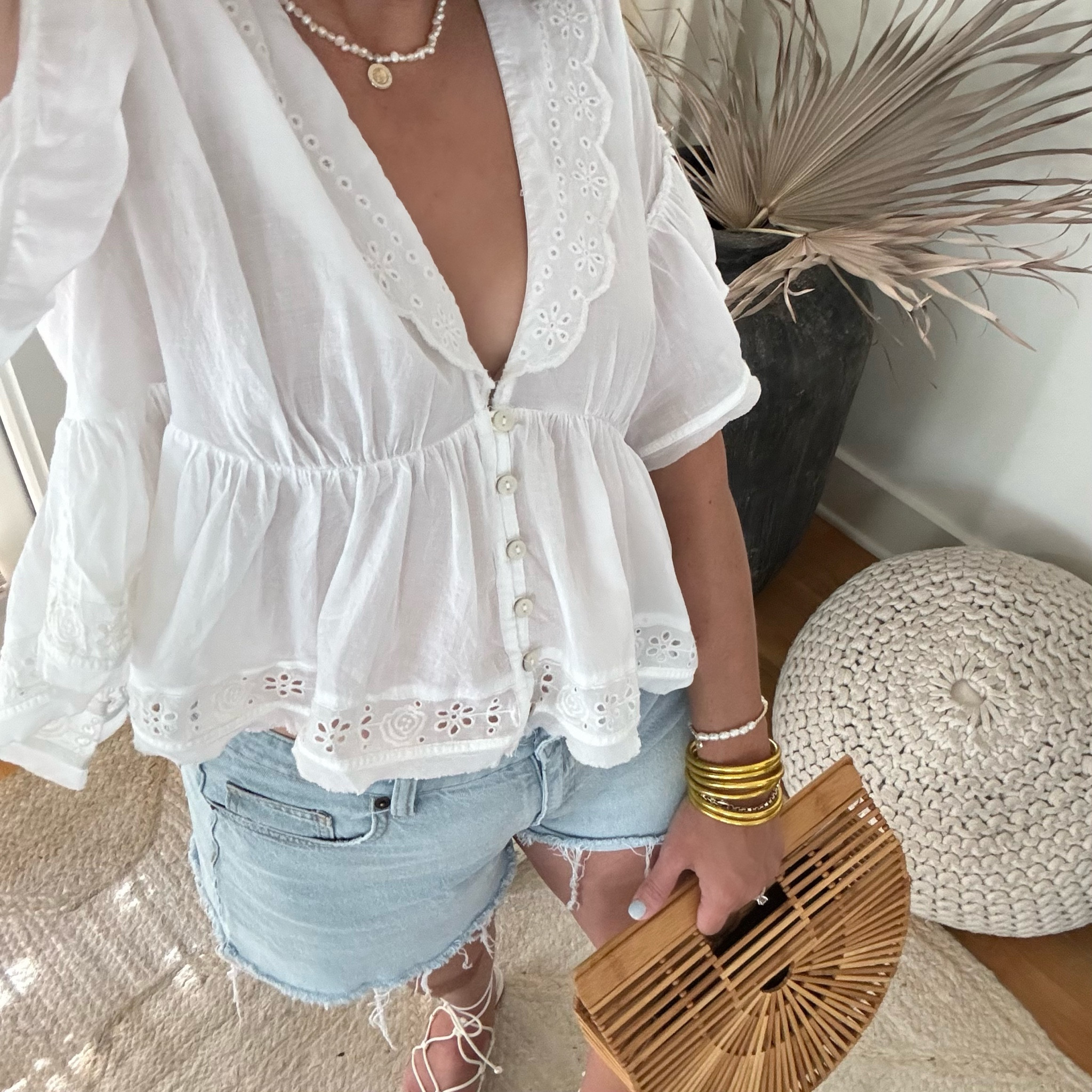 【美品】Ameri CHIC CUT WORK TOP KEITAMARUYAMA × AMERI BLUR FLOWER TOP