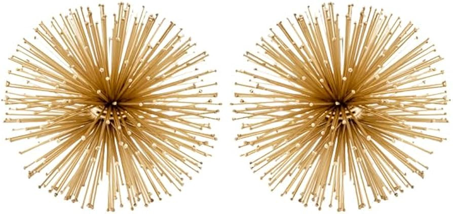 Modern Day Accents 5087 Erizo Urchin X-Small Gold Sphere Set of 2, Coffee Table Room Decor, Gold ... | Amazon (US)