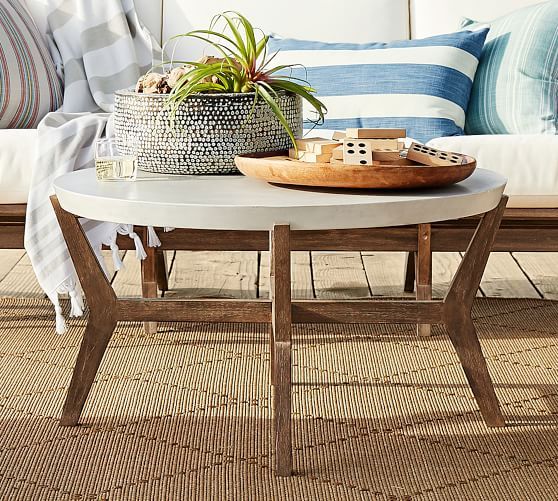 Raylan Concrete Outdoor Coffee Table | Pottery Barn (US)