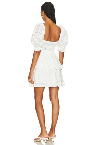 Puff Sleeve Mini in White | Revolve Clothing (Global)