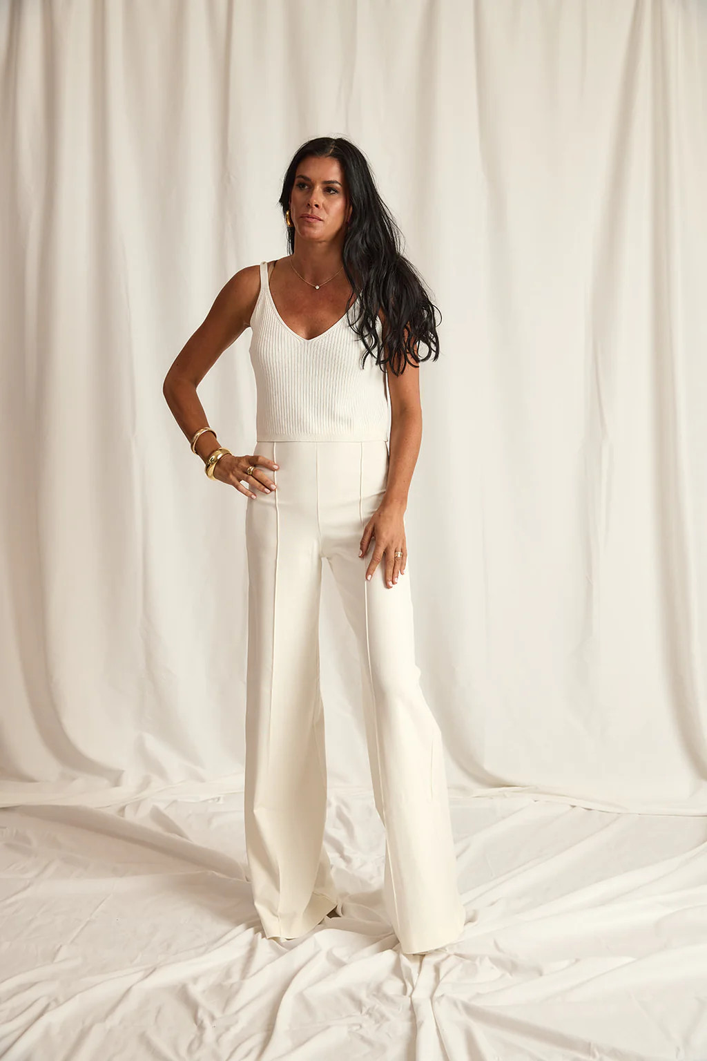 RIBBED CROP TANK | WHITE | House of Nizhoni