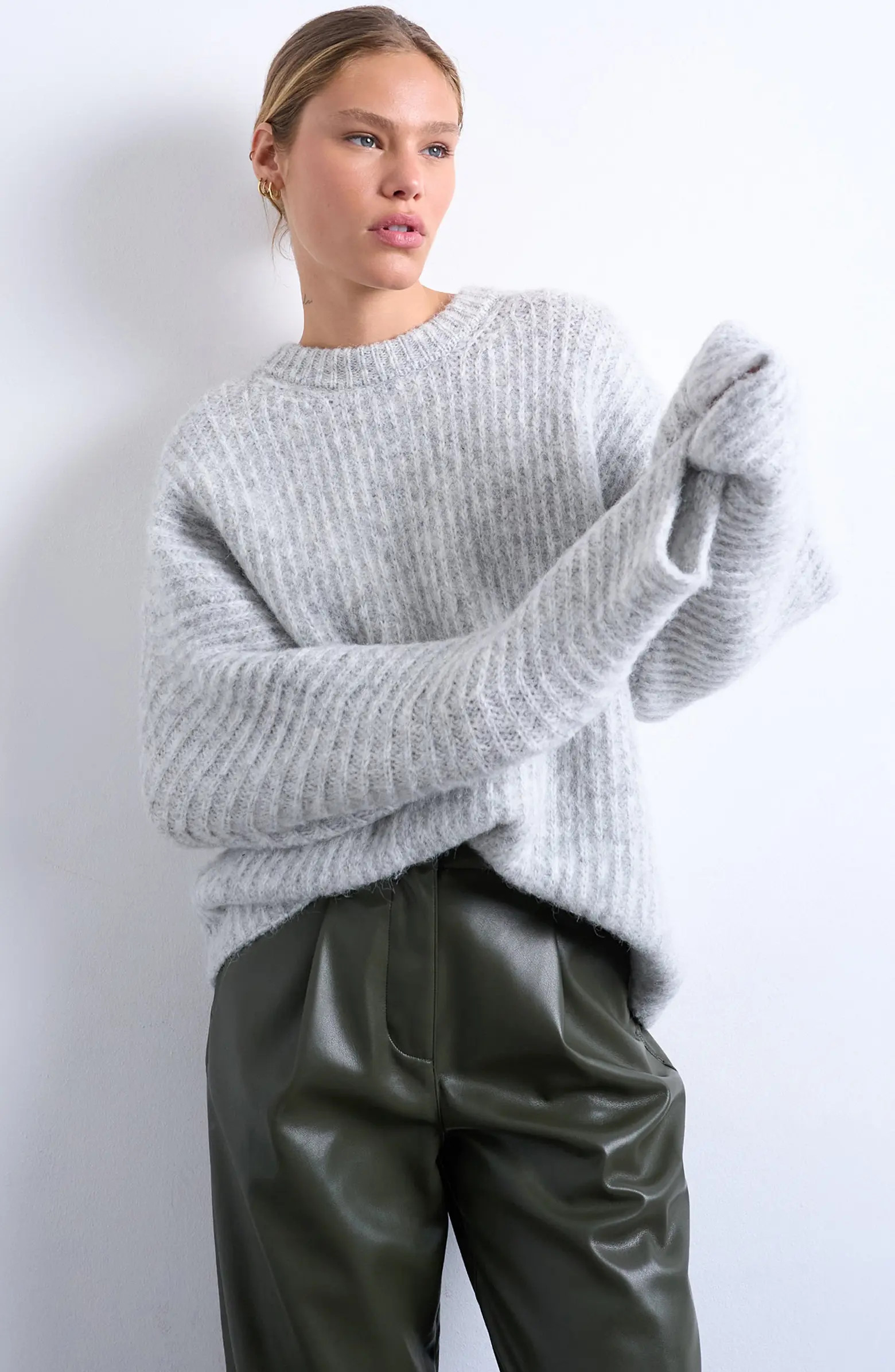 Topshop Balloon Sleeve Crewneck Sweater | Nordstrom | Nordstrom