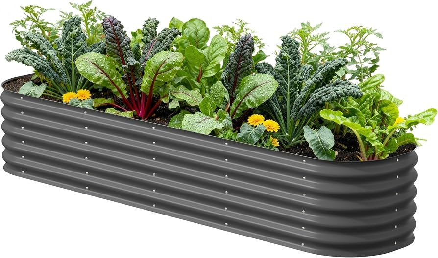 Vego garden Raised Garden Bed Kits, 17" Tall 9 in 1 8ft X 2ft Metal Raised Planter Bed for Vegeta... | Amazon (US)