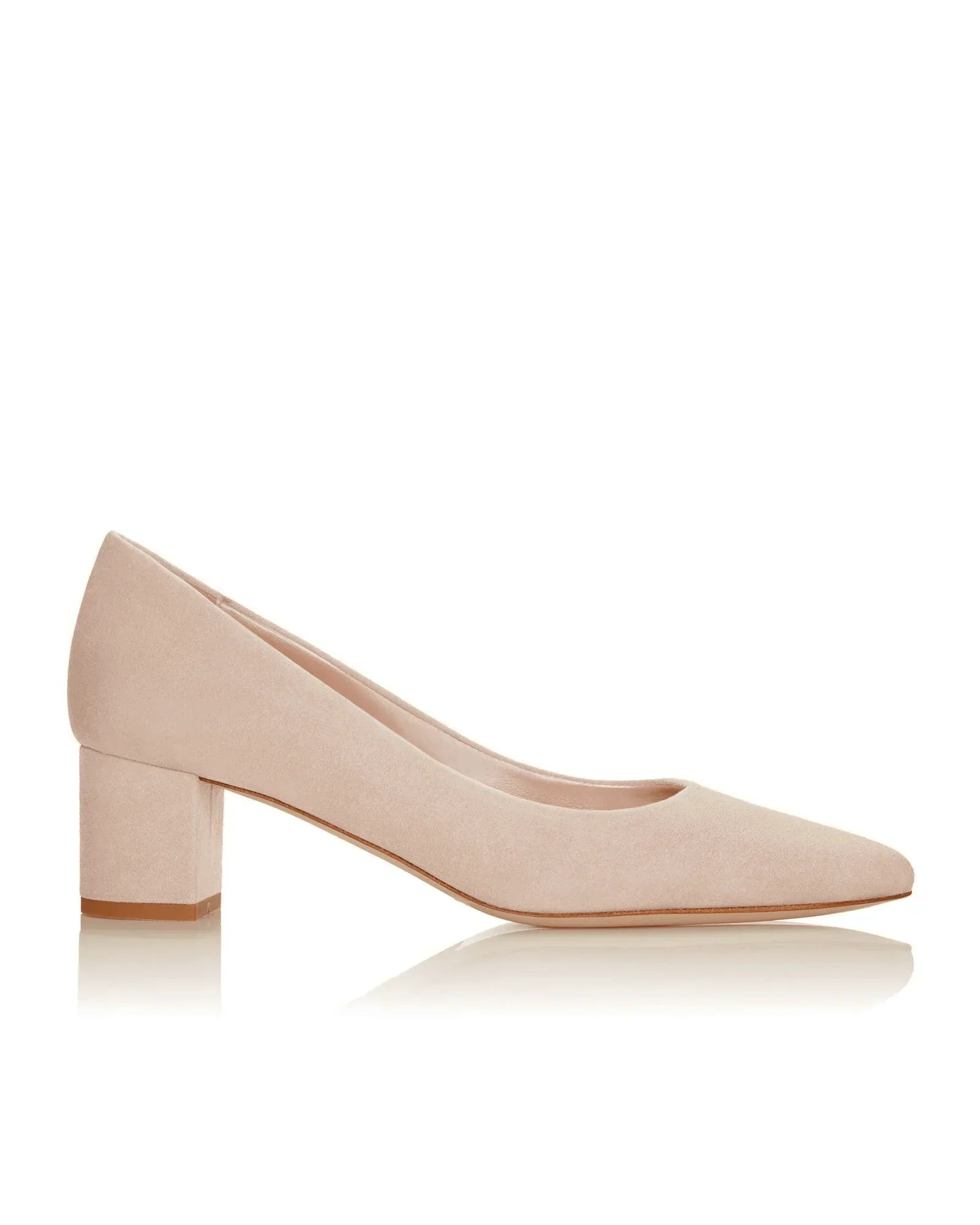 Josie Blush Suede
			Low Block Heel | Emmy London