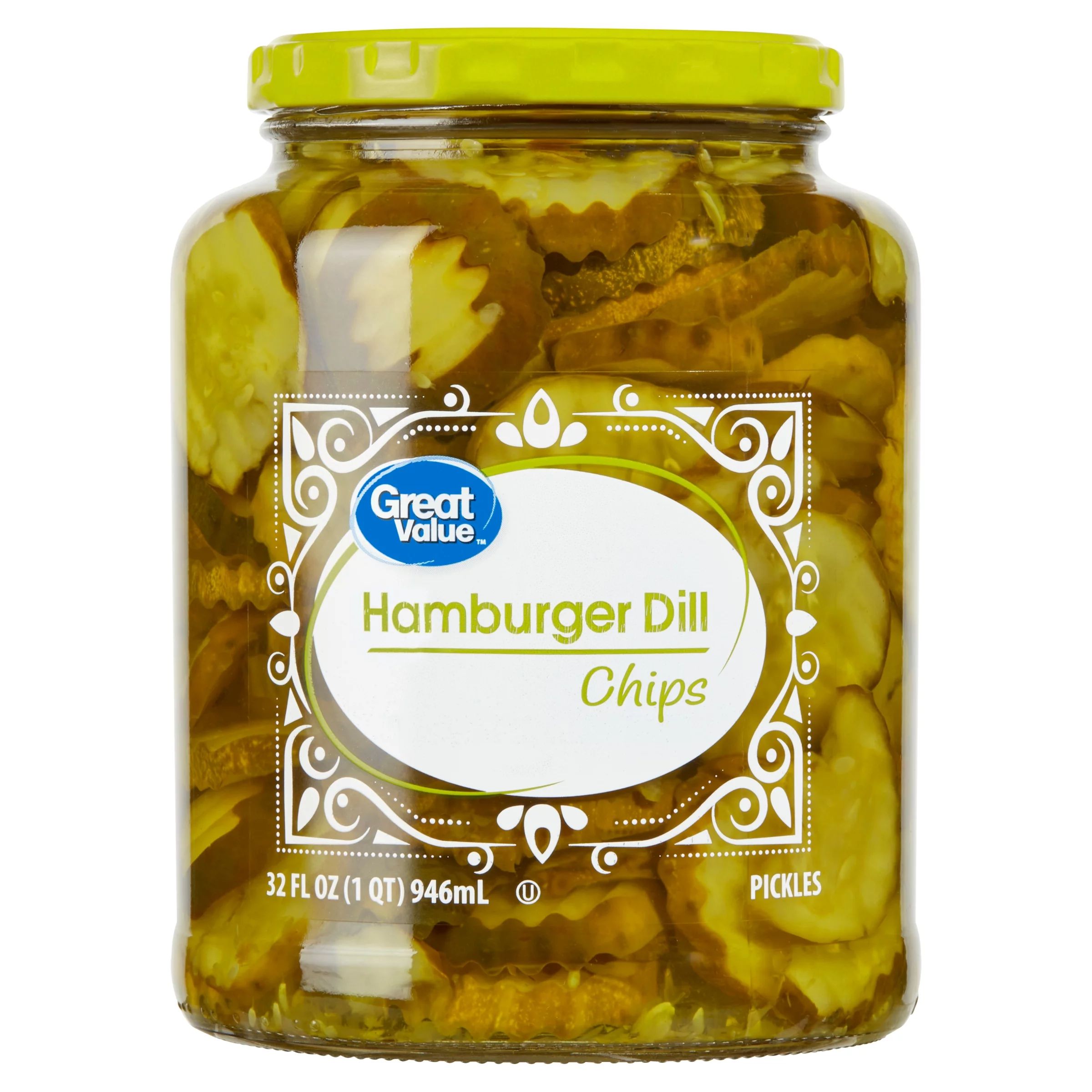 Great Value Hamburger Dill Chip Pickles, 32 fl oz | Walmart (US)