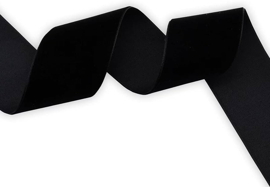 KLTRIBBON Nylon Velvet Ribbon Single Faced,1 1/2 Inch X 25Yards Spool (Black) | Amazon (US)