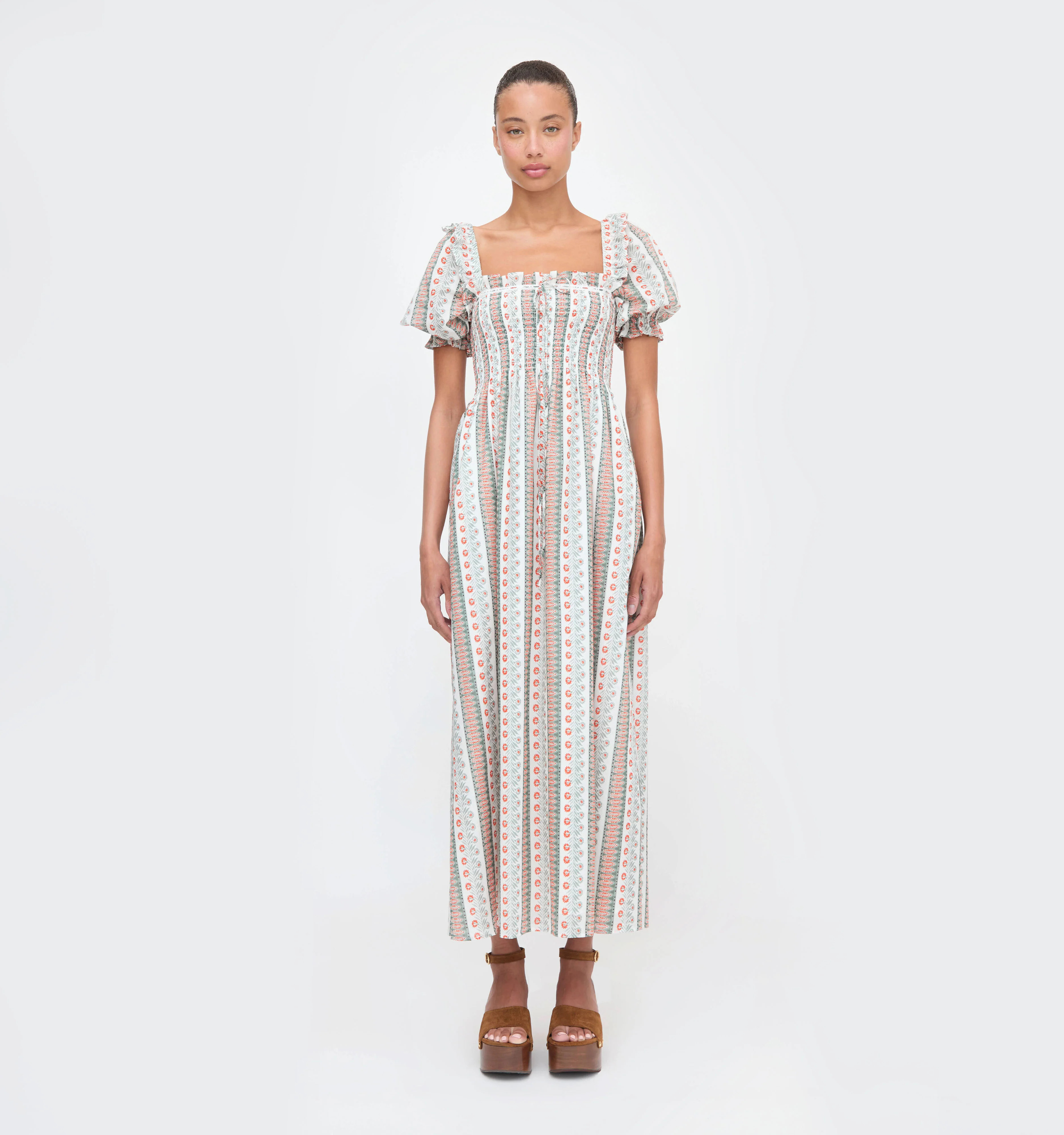 The Scarlett Nap Dress - Cosmos Floral Stripe | Hill House Home US