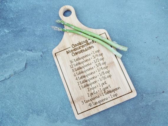 Cooking Measurement Conversion Paddle Board, Custom Cutting Board, Personalized Cutting Board, Chees | Etsy (US)