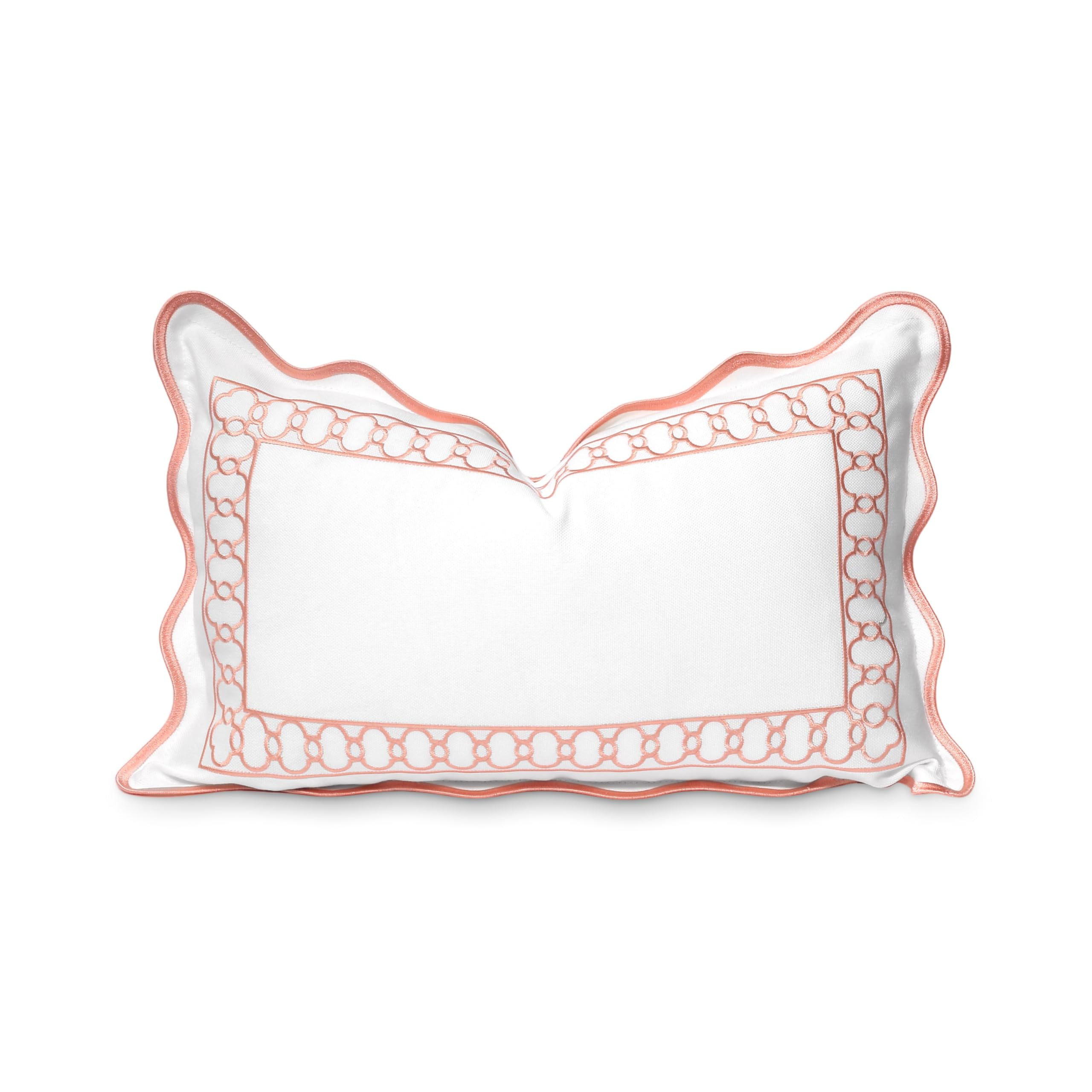 Hofdeco Premium Coastal Patio Indoor Outdoor Scalloped Lumbar Pillow Cover Only, 12"x20" Water Re... | Amazon (US)