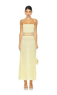 Tularosa Yokine Midi Dress in Light Baby Yellow from Revolve.com | Revolve Clothing (Global)