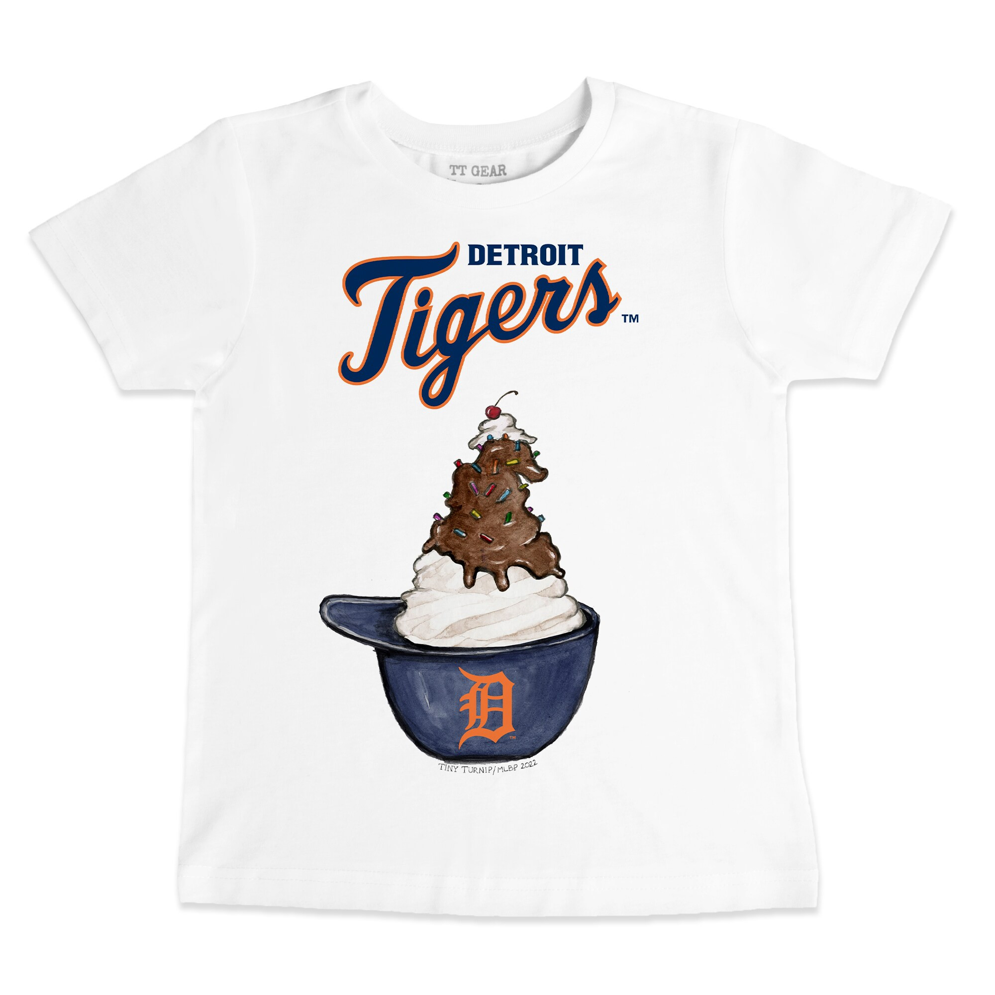 Detroit Tigers Tiny Turnip Youth Sundae Helmet T-Shirt - White | Fanatics