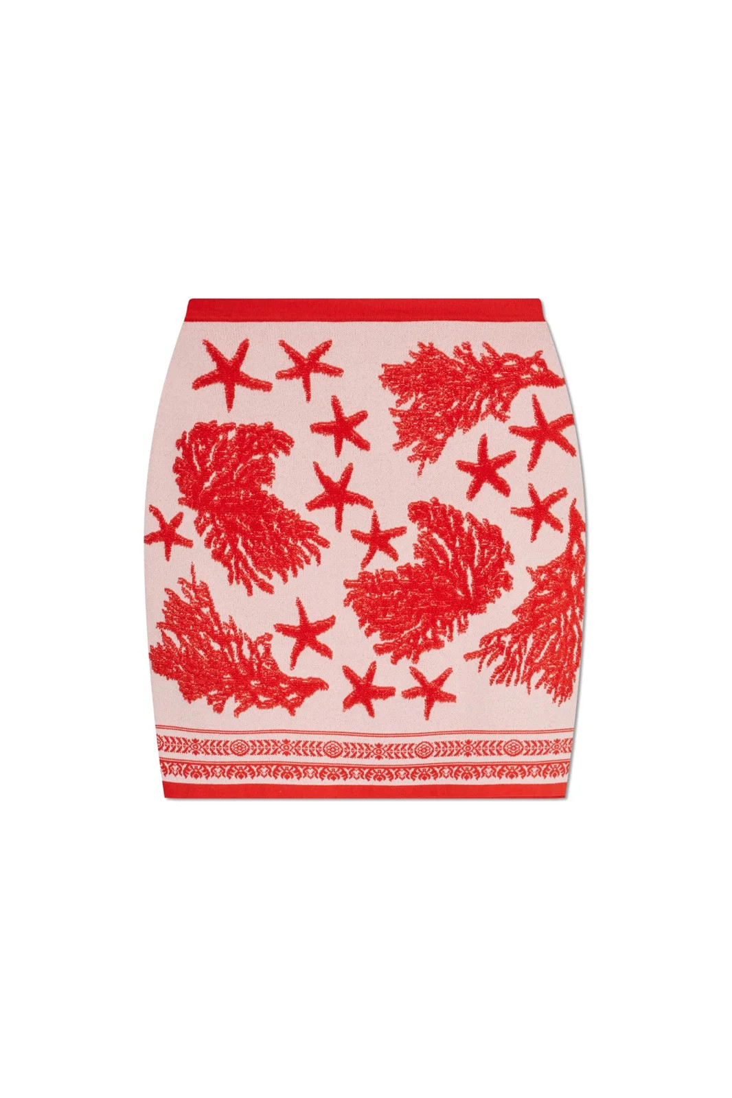 Versace Barocco Sea Elasticated Waistband Knitted Mini Skirt | Cettire Global