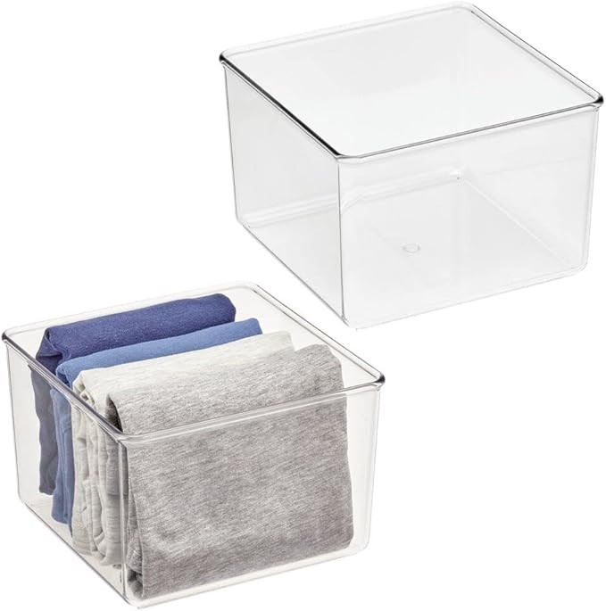 mDesign Plastic Drawer Organizer Box, Storage Organizer Bin Container; for Closets, Bedrooms, Use... | Amazon (US)