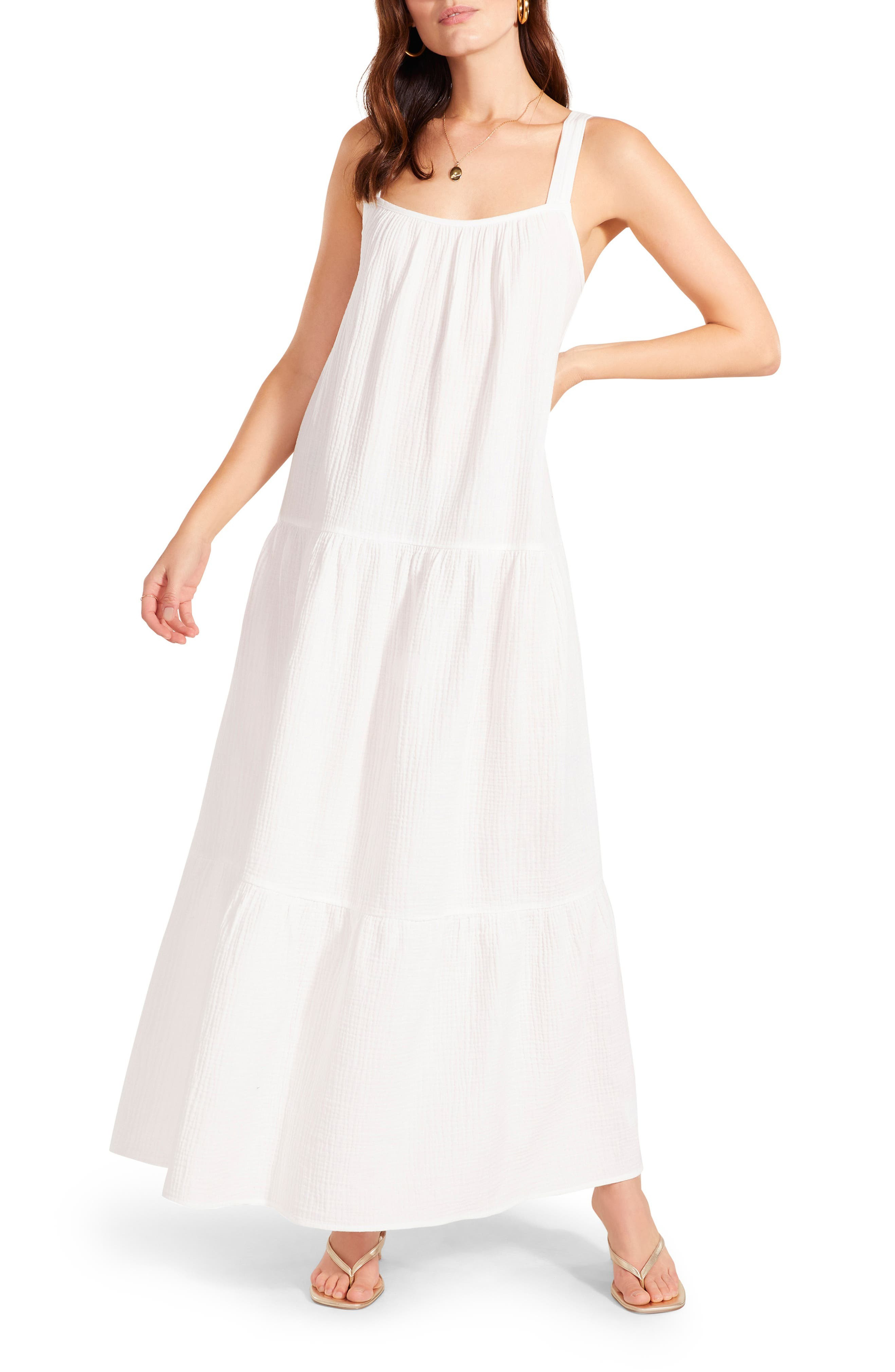 Arianna Sleeveless Tiered Cotton Maxi Dress | Nordstrom