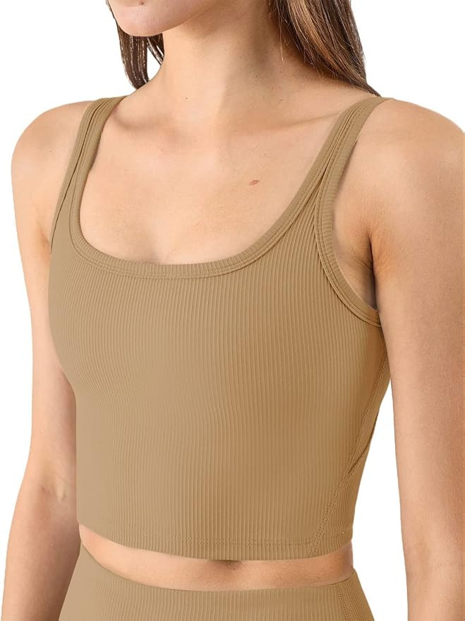 KIKIWING Women's Seamless Sports Bra Workout Crop Top Tank Tops for Women Long Lined Sports Bra R... | Amazon (US)