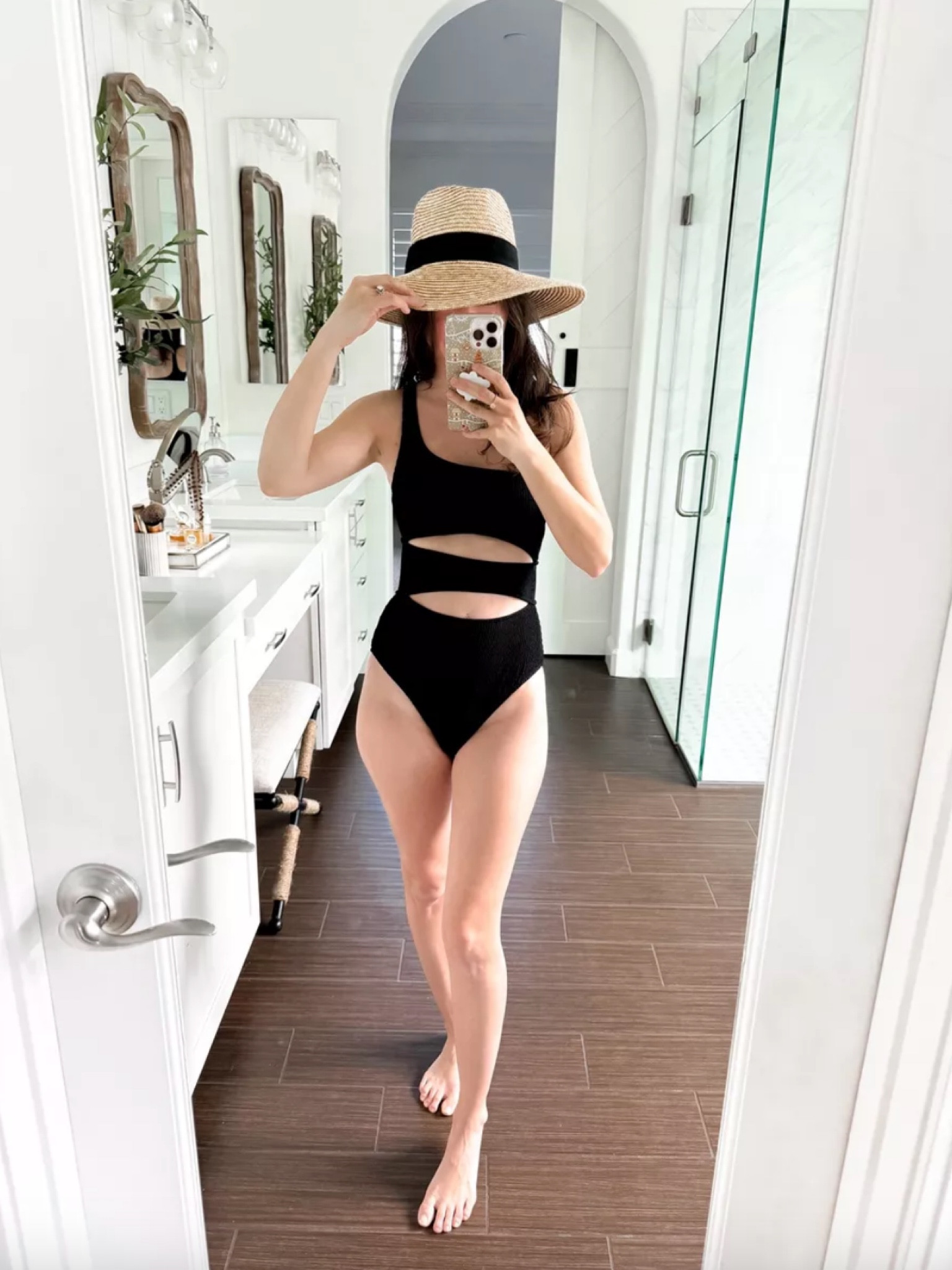 Spring swimwear - black one piece swimsuit - aerie swimwear - cute one piece swimsuits - black cutout one piece swimsuit - spring fashion - vacation outfits - spring accessories 

#LTKstyletip #LTKswim #LTKSeasonal