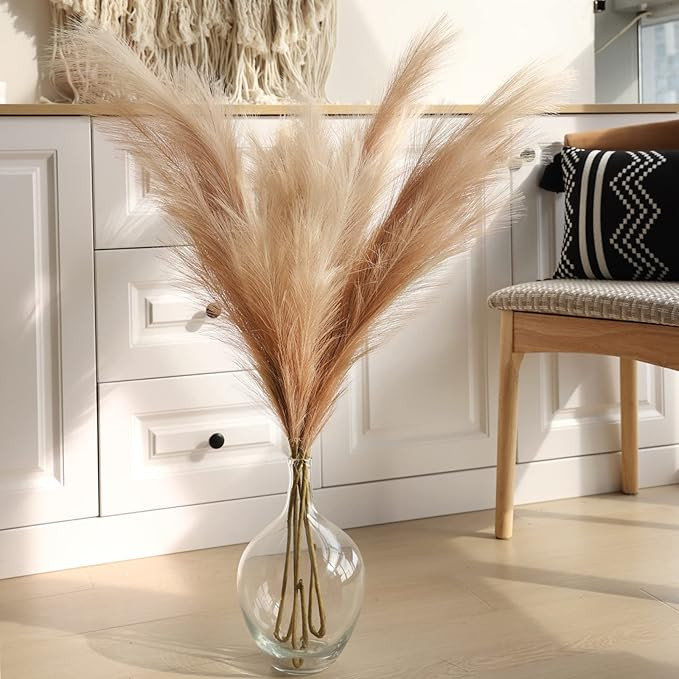 CEWOR 3pcs 43" 3.6FT Faux Pampas Grass Tall Pampas Grass for Vase Filler Artificial Pompous Grass... | Amazon (US)