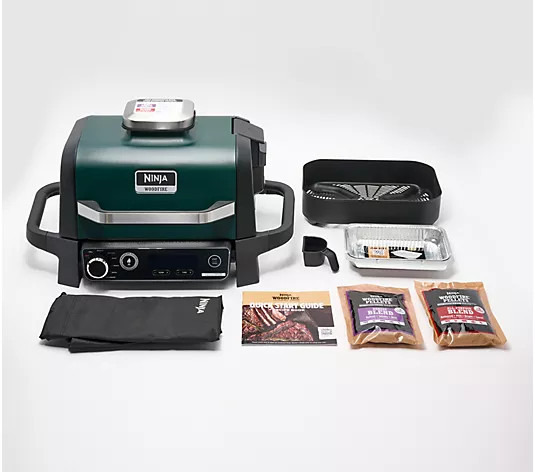 Ninja Woodfire 7-in-1 Outdoor Smoker & Airfry Grill with Universal Stand - QVC.com | QVC